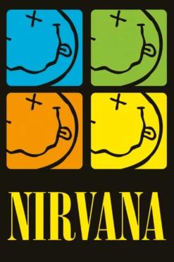 Nirvana Poster Smiley Squares