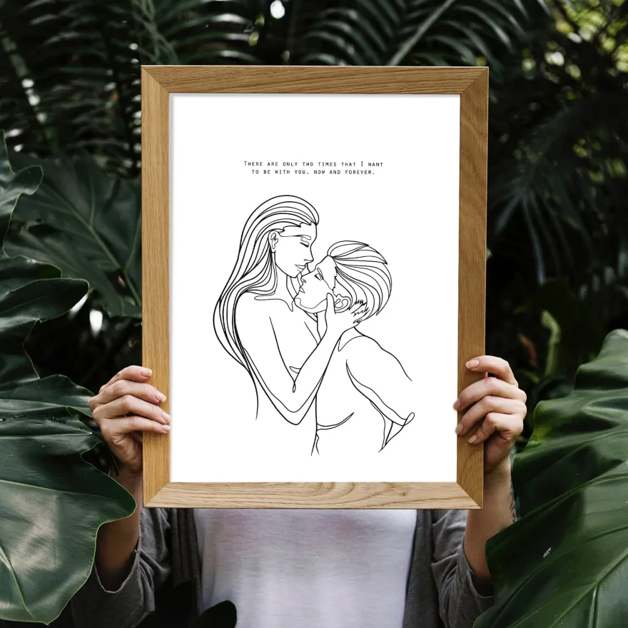 Now And Forever Kunstdruck Madeleine, Line-Art