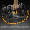 nurisports Set 2 verstellbare Hanteln 2 kg -12 kg