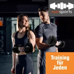 nurisports Set 2 verstellbare Hanteln 2 kg -12 kg
