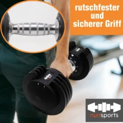 nurisports Set 2 verstellbare Hanteln 2 kg -12 kg