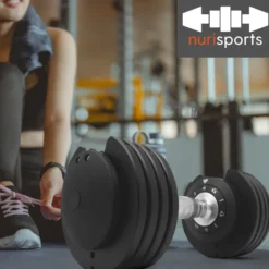 nurisports Set 2 verstellbare Hanteln 2 kg -12 kg