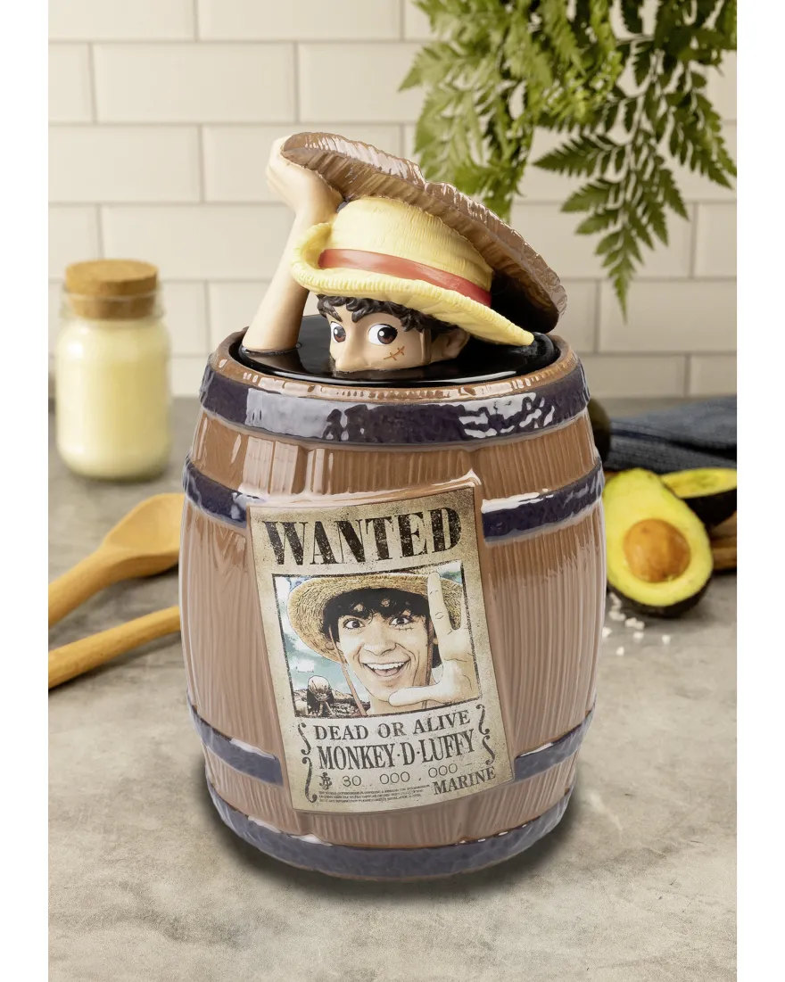 One Piece Keksdose Wanted Monkey D. Luffy Faß Barrel
