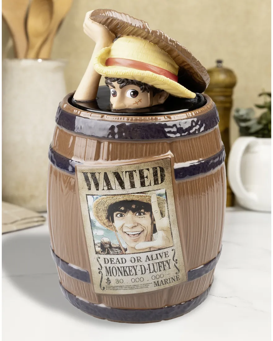 One Piece Keksdose Wanted Monkey D. Luffy Faß Barrel