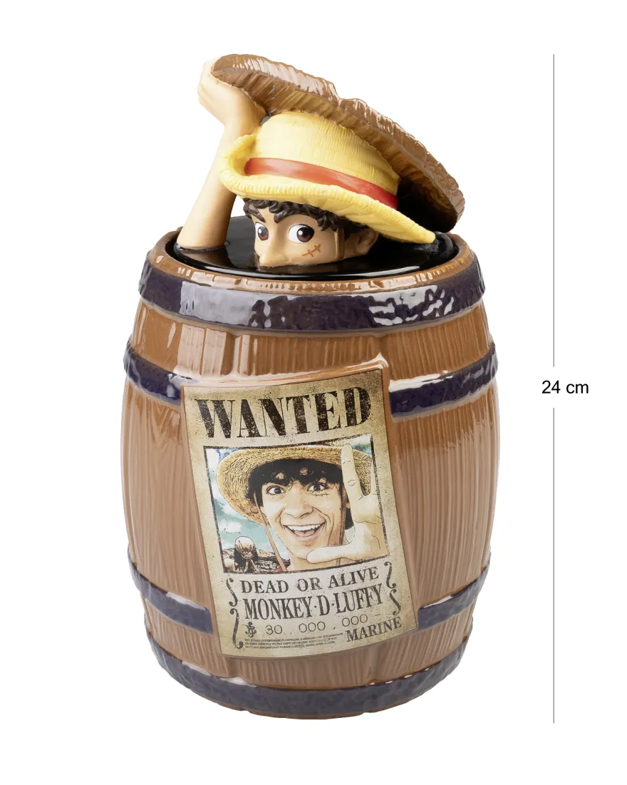 One Piece Keksdose Wanted Monkey D. Luffy Faß Barrel