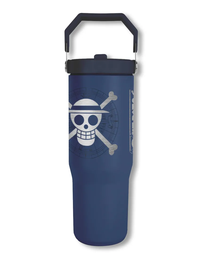 One Piece 30 oz Tumbler mit Griff & Flip-Strohhalm 0,85l