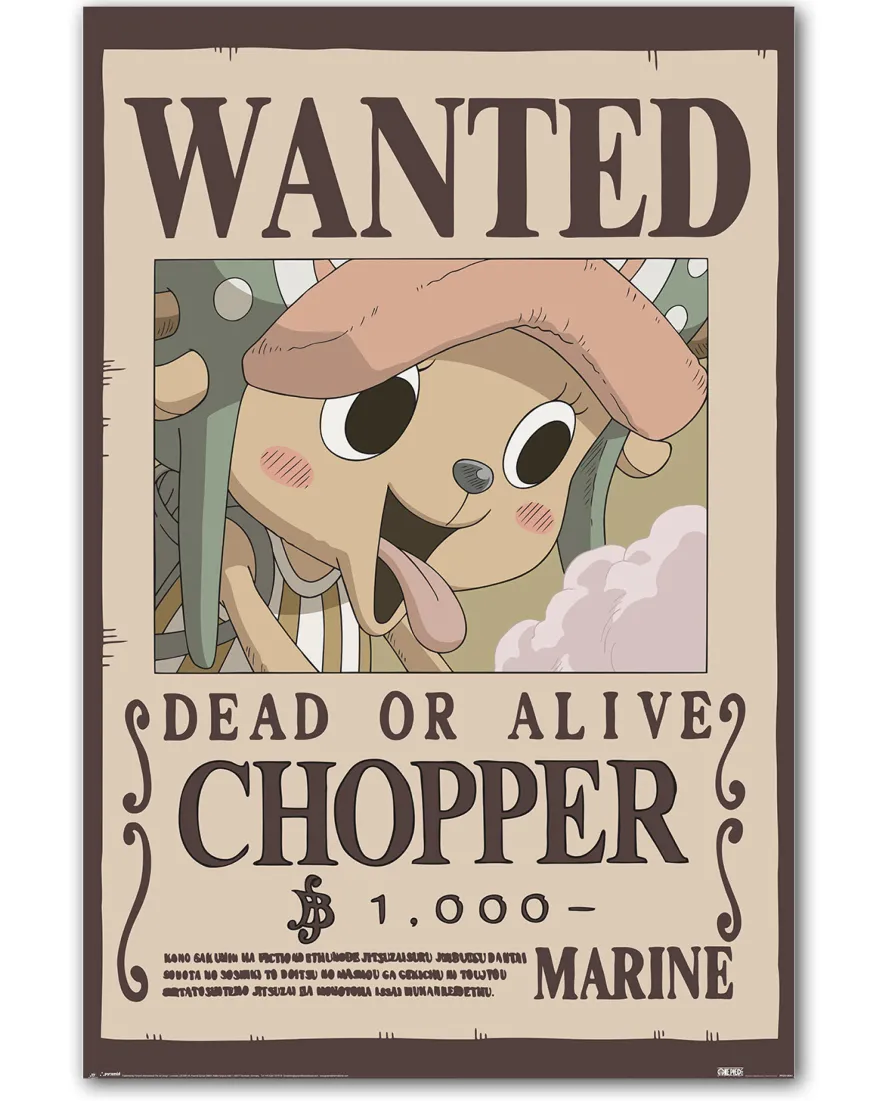 One Piece Poster Wanted Chopper, Dead or Alive
