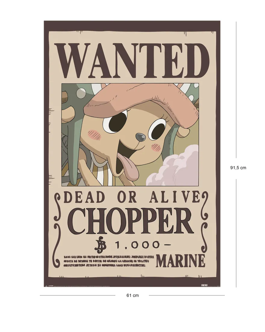 One Piece Poster Wanted Chopper, Dead or Alive