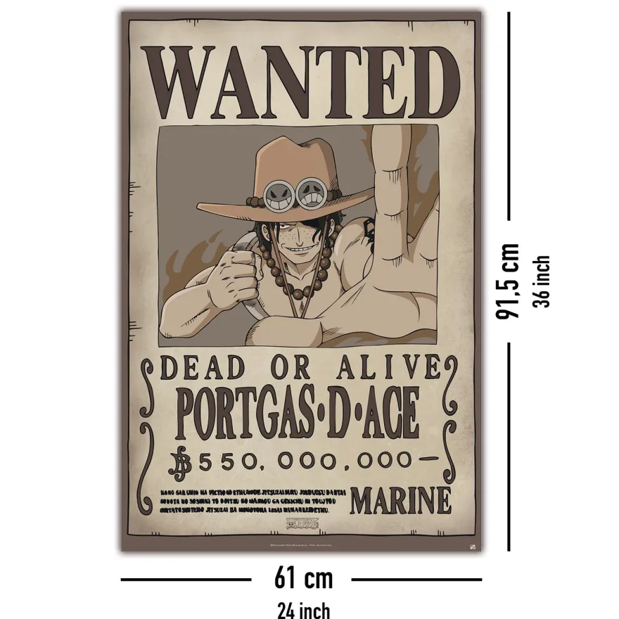 One Piece Poster Wanted Portgas D. Ace