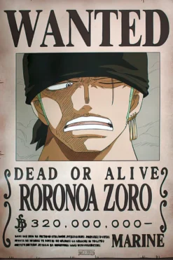 One Piece Poster Wanted Roronoa Zoro