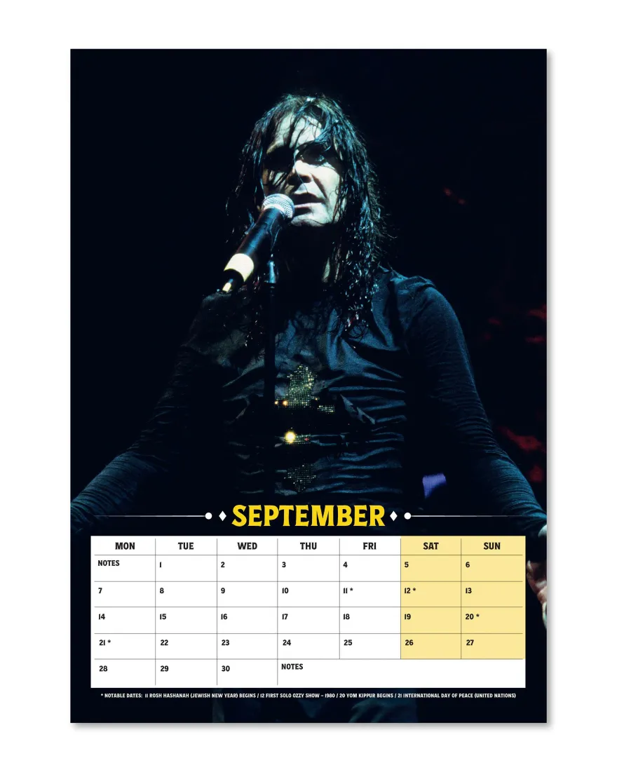 Ozzy Osbourne Kalender 2026