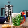 Papagei Tasse Ara, 3-D Henkel 2-er Set