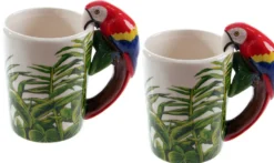 Papagei Tassen Ara, 2-er Set 3-D Henkel