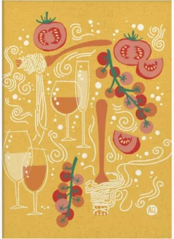 Pasta Paradise | Tomato and Wine | Playful Italian Pasta Illustration | by Aia Ueno