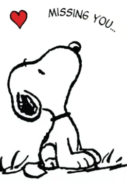 Peanuts Postkarte Snoopy Missing you