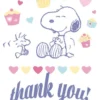 Peanuts Postkarte Thank You! (Snoopy & Woodstock)