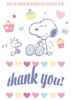 Peanuts Postkarte Thank You! (Snoopy & Woodstock)