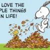 Peanuts Postkarte we love the Simple Things in Life
