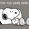 Peanuts Postkarte Wish you were Here..