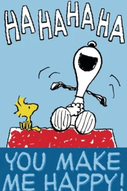 Peanuts Postkarte you Make me Happy