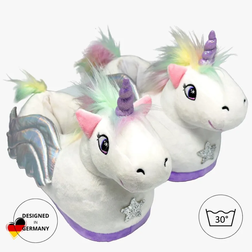 Pegasus Kinder Hausschuhe SLOFFIES One Size Kids Einhorn