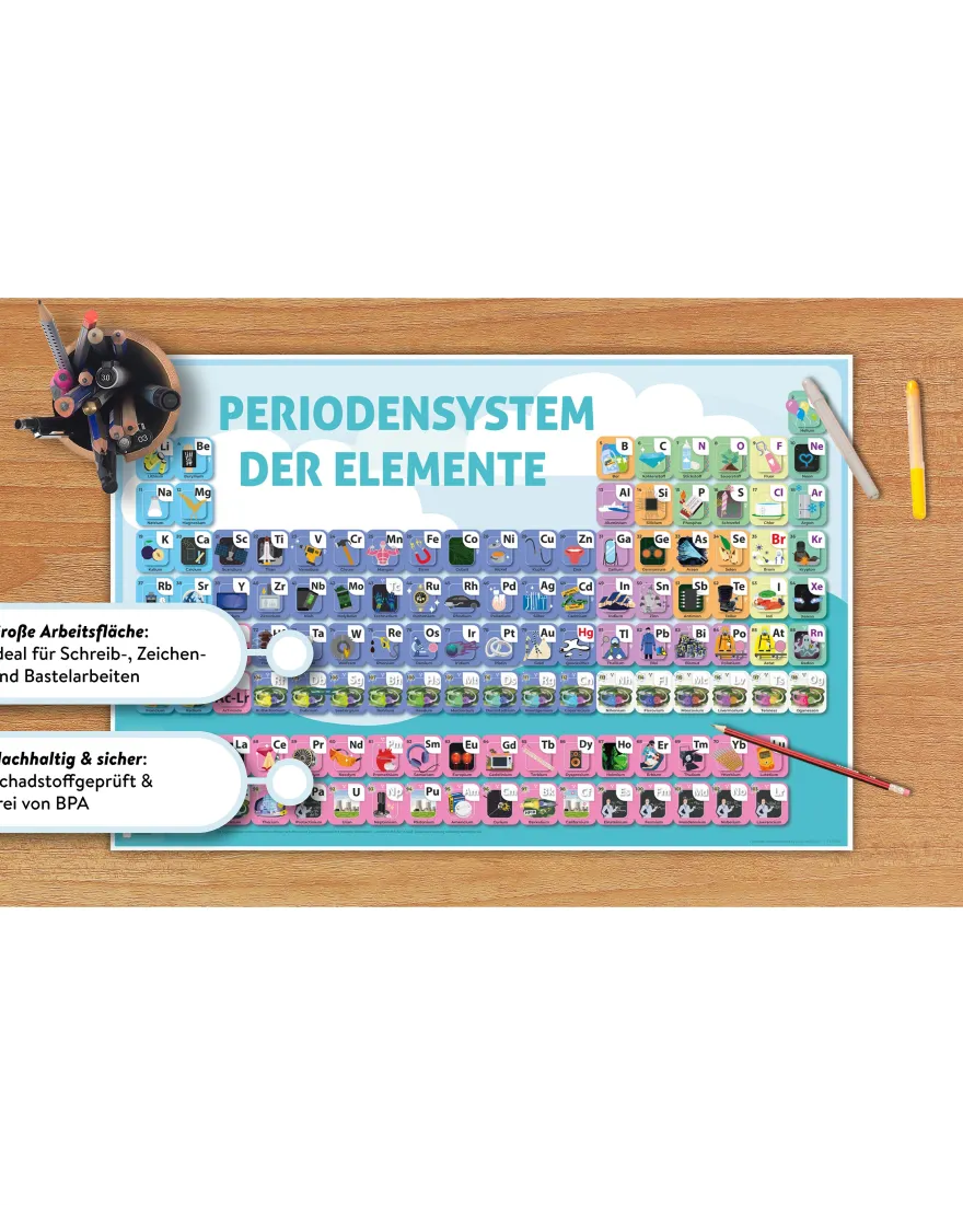 Periodensystem für Kinder Schreibtischunterlage