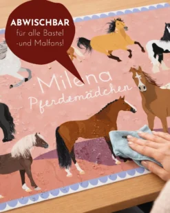 Personalisierte Pferde Schreibunterlage | Pferdemädchen | mit Wunschnamen | 40x60 cm