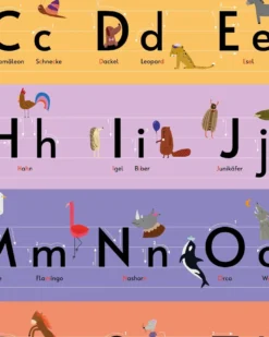 Personalisiertes ABC Poster mit Tiermotiven und Zählhilfe, 61 x 91,5 cm