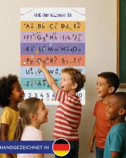 Personalisiertes ABC Poster mit Tiermotiven und Zählhilfe, 61 x 91,5 cm