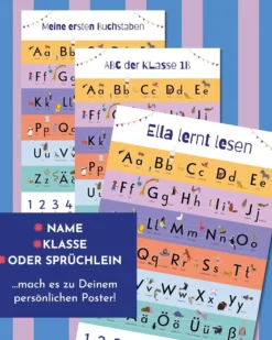 Personalisiertes ABC Poster mit Tiermotiven und Zählhilfe, 61 x 91,5 cm
