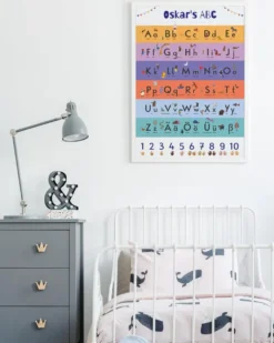 Personalisiertes ABC Poster mit Tiermotiven und Zählhilfe, 61 x 91,5 cm