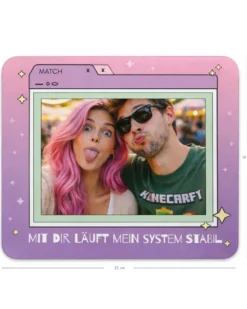 Personalisiertes Mousepad mit Wunschbild und Spruch für Pärchen - 19x23 cm