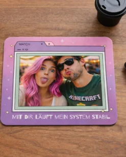 Personalisiertes Mousepad mit Wunschbild und Spruch für Pärchen - 19x23 cm