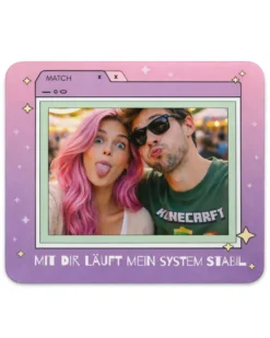 Personalisiertes Mousepad mit Wunschbild und Spruch für Pärchen - 19x23 cm