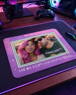 Personalisiertes Mousepad mit Wunschbild und Spruch für Pärchen - 19x23 cm