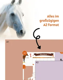 Pferde Schreibtischunterlage zum Abreißen