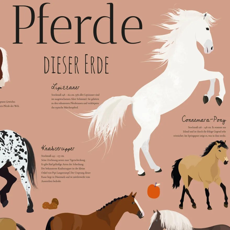 Pferde Schreibtischunterlage 60 x 40 cm