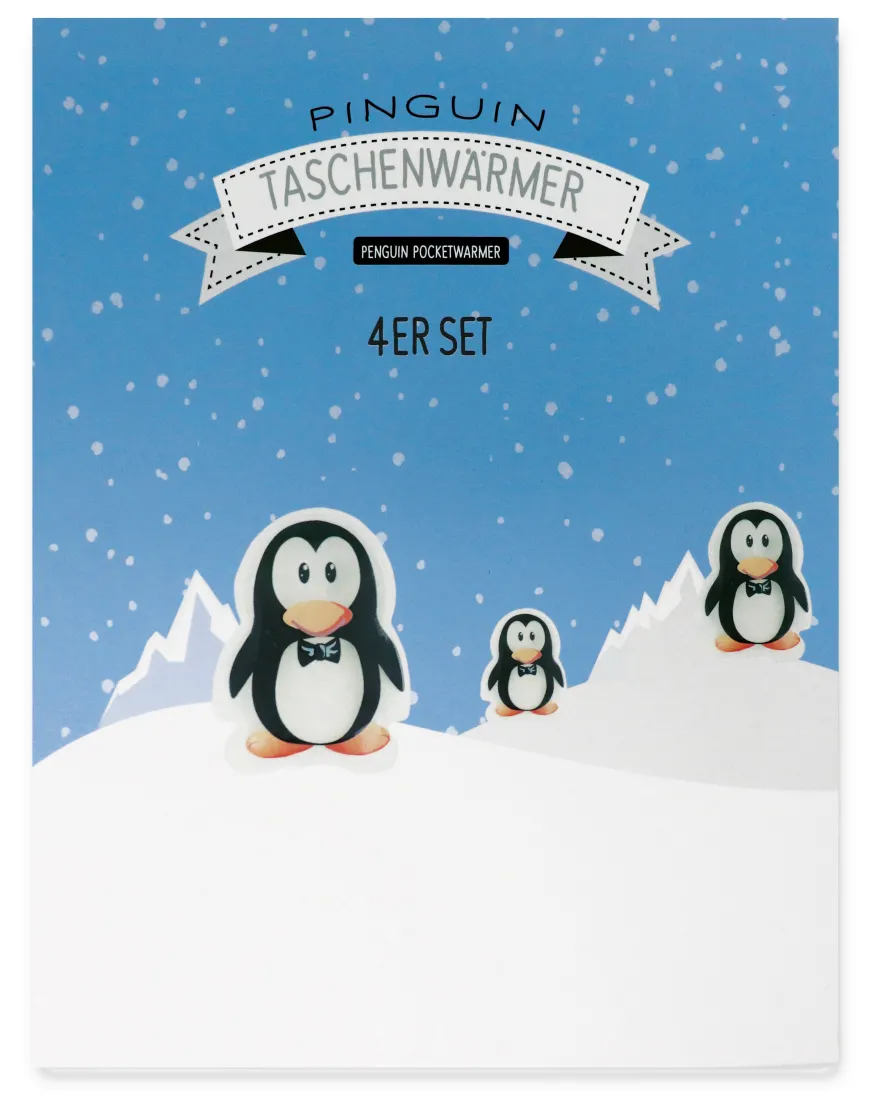 Pinguin Taschenwärmer 4er Set
