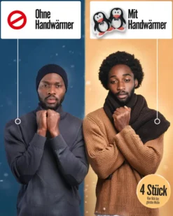 Pinguin Taschenwärmer 4er Set