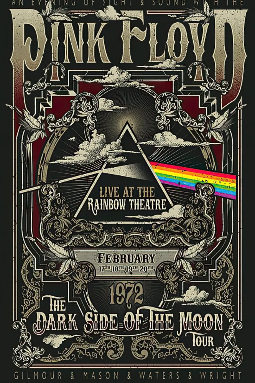 Pink Floyd Poster Live at the Rainbow Theatre, London