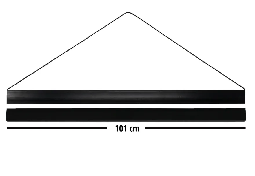Posterleisten schwarz 101 cm (Paar), mit Aufhängeschnur