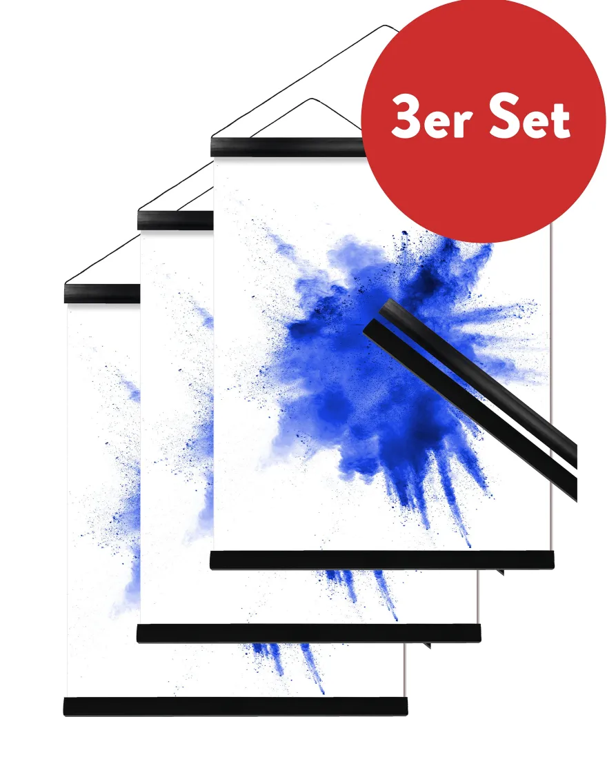 Posterleistenset schwarz 62 cm 3 Paar, Alternative zum Rahmen