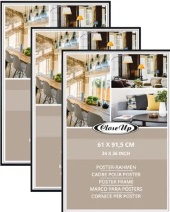 Posterrahmen-Set 61 x 91,5 cm schwarz, 3 Stück