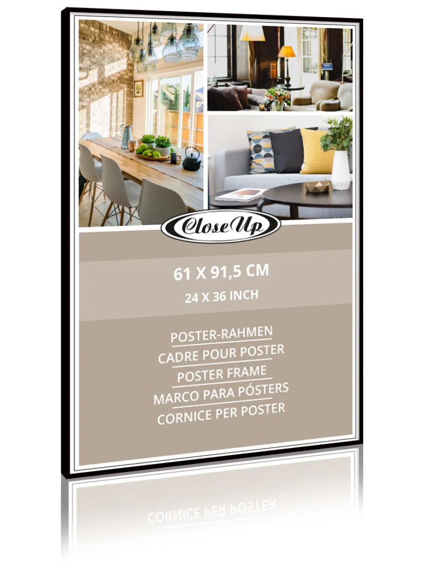 Posterrahmen 61 x 91,5 cm Aluminium schwarz Matt