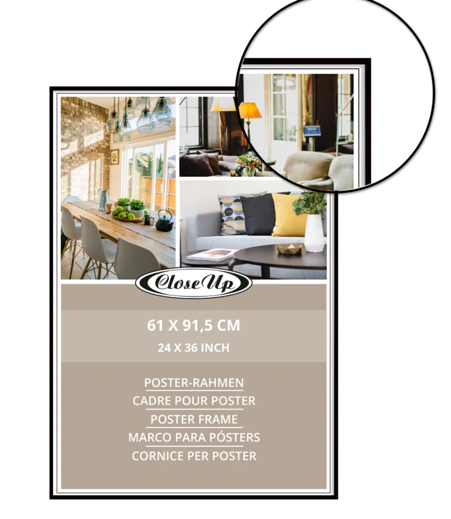 Posterrahmen 61 x 91,5 cm Aluminium schwarz Matt