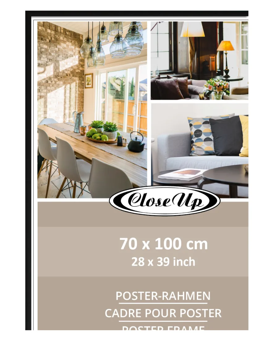 Posterrahmen 70 x 100cm Aluminium schwarz Matt