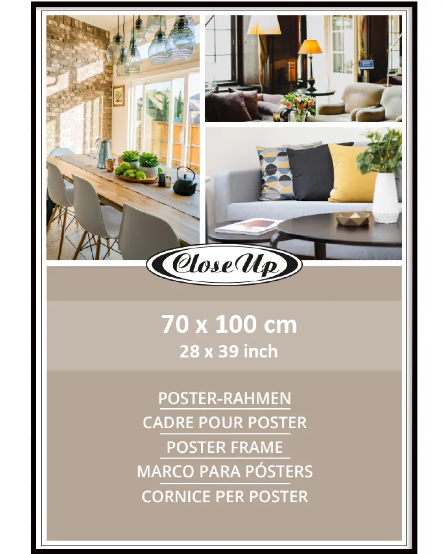 Posterrahmen 70 x 100cm Aluminium schwarz Matt
