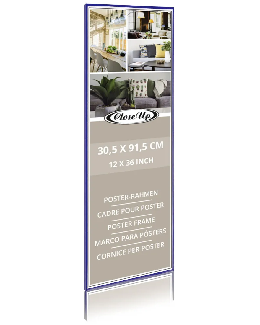 Posterrahmen 30,5 x 91,5 cm Blau 4-er Set