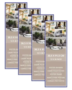 Posterrahmen 30,5 x 91,5 cm Blau 4-er Set