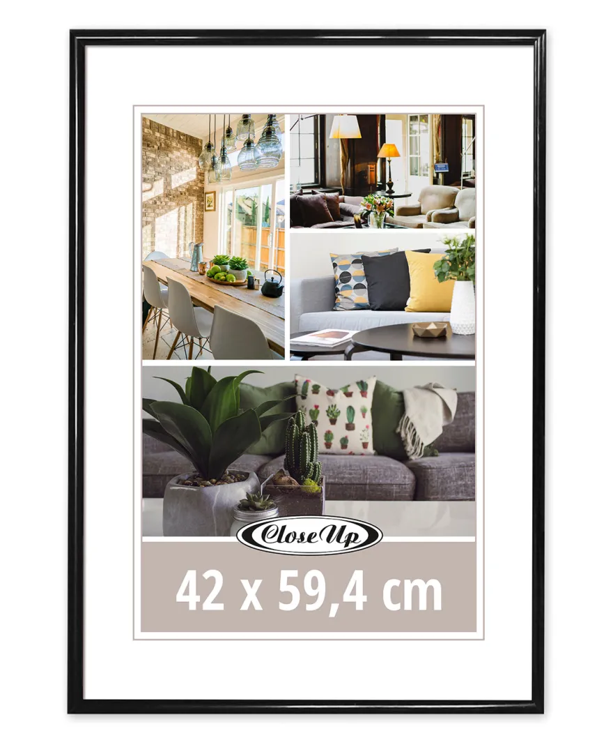 Posterrahmen 42 x 59,4 cm DIN A2 Kunststoff schwarz